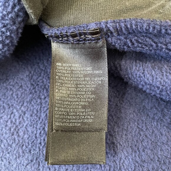 The North Face Hybrid Fleece Jacket Men's Size XL Blue with Gray Nylon Shoulders - Picture 5 of 6